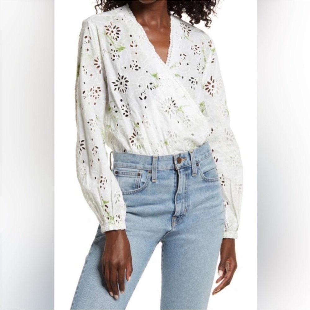 ALL SAINTS Amara Salvation Broderie Anglaise Eyelet Bodysuit